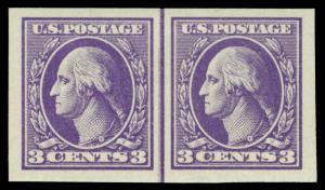 Scott 535 1918 5c Washington Type IV Mint Horizontal Line Pair VF OG LH Cat $21+