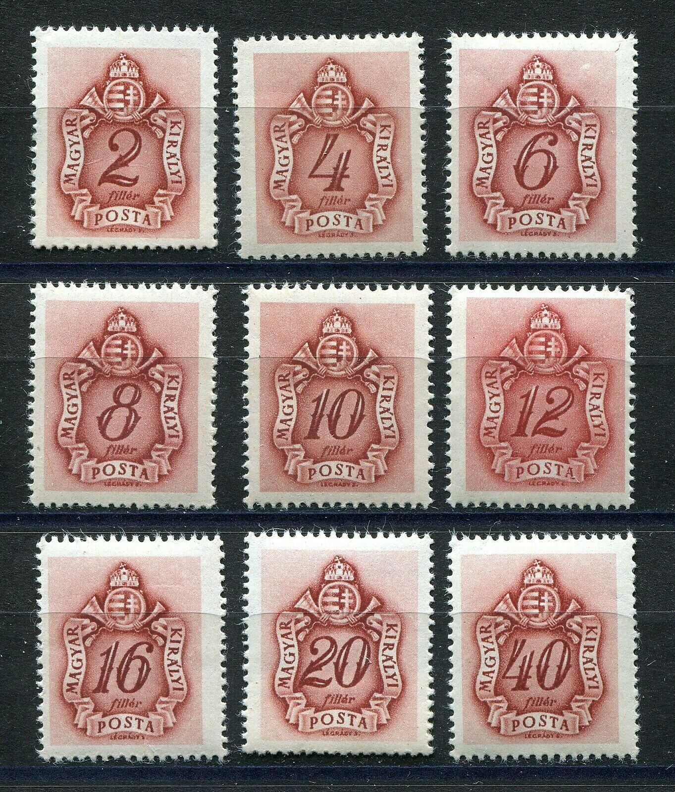 Hungary 1941 WW2 German Puppet State Postage DUE SET J140J150 Perfect