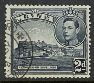 MALTA  1938 GVI 2d BLACK SG221 USED