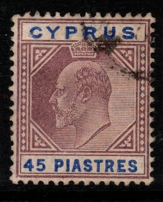 CYPRUS SG71 1904 45pi DULL PURPLE & ULTRAMARINE FINE USED 