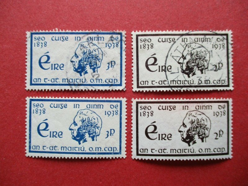 SG107 - SG108 Ireland 1938 Centenary of Temperance Crusade Sets x 2 Used & MM