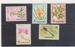 Singapore  Scott # 62-66 MNH, VF Flowers