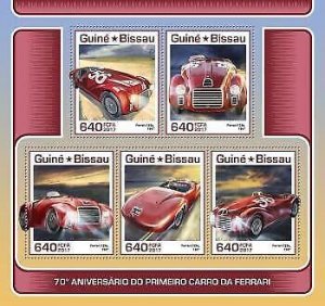 2017 Guinea-Bissau Mnh. Ferrari. Y&T Code: 7194-7198  |  Michel Code: 9464-9469