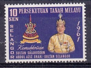 Malaya Selangor 1961 Sc 113 Sultan Salahuddin MNH