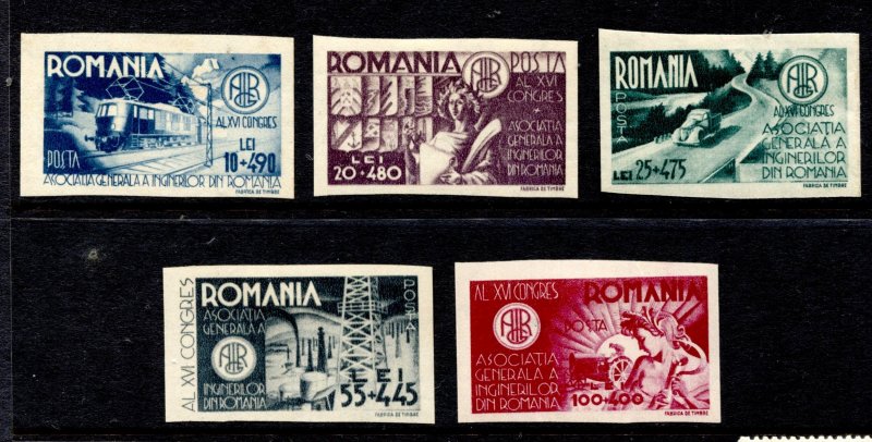 Romania #B309-B313 MINT OG LH VF IMPERFORATE SET OF 5