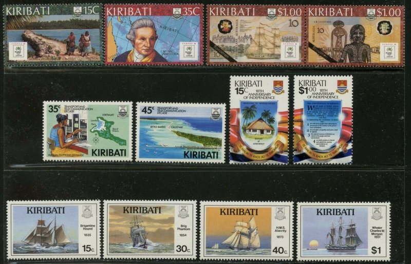 KIRIBATI Sc#504-7, 509-16 1988-89 Four Complete Sets OG Mint NH