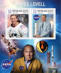Stamps. Space Astronauts Haiti 2022 year 1+1 sheets perforated