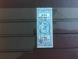 Antigua 1870 BF12 Used One Penny  Stamp Duty Stamp R39499