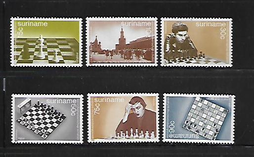 SURINAM, 689-94 , MNH, WORLD CHESS CHAMPIONSHIP, MOSCOW, 1984