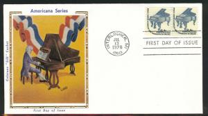 US #1615C Colorano silk cachet U/A 8.4c Piano Coil pair FDC