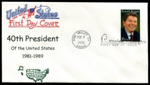 3897 US 37c Ronald Reagan SA FDC,  Artopages cachet