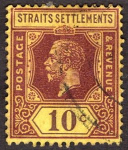 1926, Straits Settlements 10c, Used, Sc 191