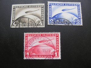 GERMANY 1928-31 USED SC C35-7 ZEPPELIN AIRMAIL SET VF/XF 155 EUROS (113)