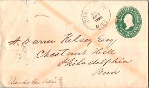 United States Mississippi Duncansby 1896 cds  1874-1919  Postal Stationery En...