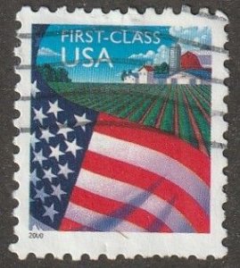 USA, stamp, scott#3448,  used, hinged,  flag, farm