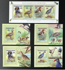 Burundi 2015 / 2016 Mi. E-H 3577 + Bl. Birds Vogel Migratory Birds-