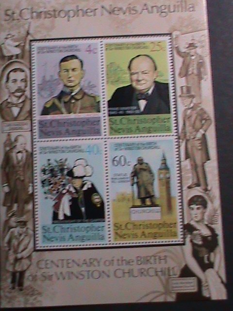 ST.CHRISTOPHER-NEVIS-ANQUILLA-1974 CENTENARY   SIR WINSTON CHURCHILL MNH