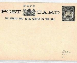 FIJI Postcard QV 1d Postal Stationery Card c1900 Unused {samwells-covers} CS273