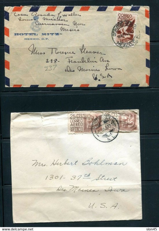 Mexico 1948/1951 2 Covers to USA 12100