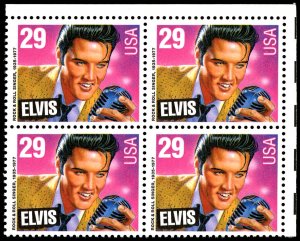 US Sc 2721 - MNH BLOCK of 4 - 1993 29¢ Elvis Presley