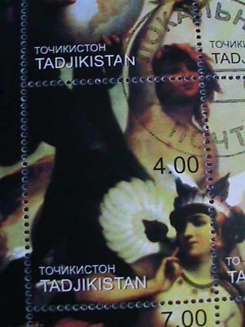 TAJIKISTAN-CHRISTOPHER COLUMBUS & HIS GLOBE-NUDE PAINTING- COLLECTIBLE-S/S