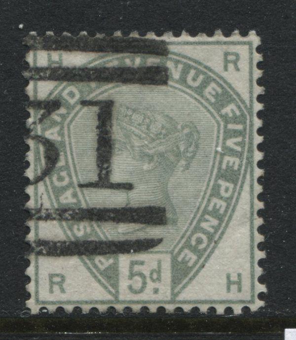 1884 5d green SG 193 RH with an Edinburgh part numeral 131