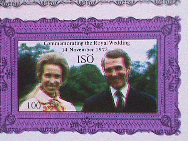 ISO-OMAN-1973-ROYAL WEDDING-COMMEMORATIVE SOUVENIR CARD- MNH-VERY FINE