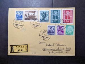 1938 Registered Austria Cover Vienna to Ostenfeld Germany