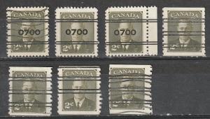 #305xx,309xx Canada Used Precancels George VI