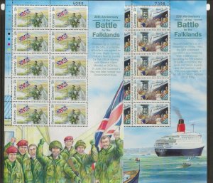 GB - GUERNSEY Sc 926-31 NH issue of 2007 - MINISHEETS - FALKLAND WAR. Sc$96 