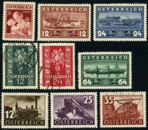 Austria #381 #382-384 #385-387 #388-389 Postage Stamp Collection 1937 Used MLH