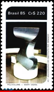 1982 BRAZIL 1985 RIO BRANCO INST., 40 YEARS, POLIVOLUME, SCULPTURE, ART, MNH