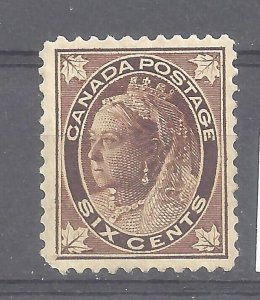 CANADA # 71 VF MINT OG NH 6c BROWN 1897 LEAF ISSUE QUEEN VICTORIA BS24540