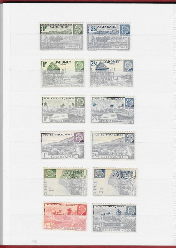 FRANCE COLONIES (200+) stamps VICHY Gov't NY World's Fair sets All Mint Unused