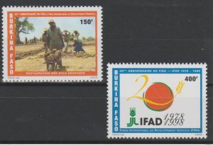 1998 Burkina Faso Mi. 1499 - 1500 IFAD FIDA 20 years 1978 food 2 val.-