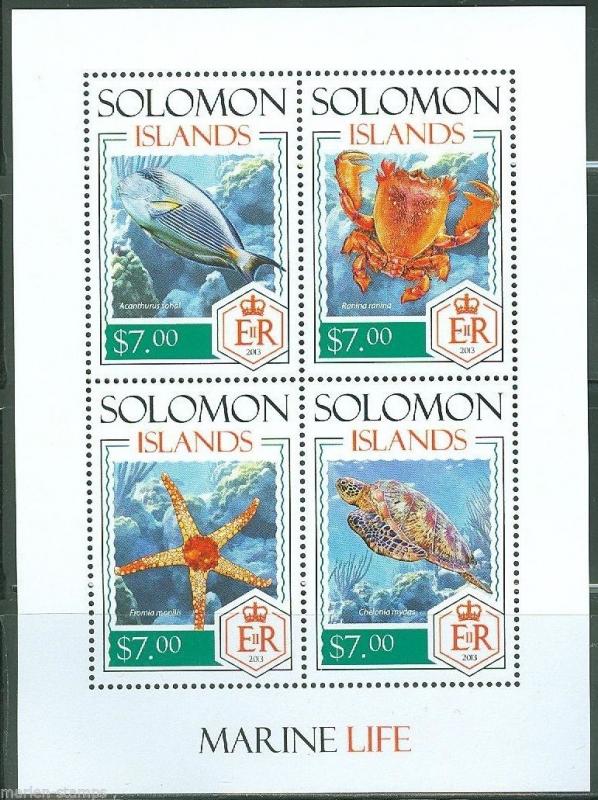 SOLOMON ISLANDS 2014 MARINELIFE  SHEET MINT NH