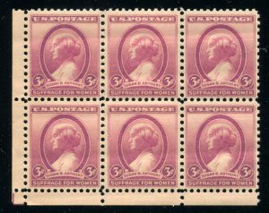 Scott #784 1936 Block of 6 .Susan B. Anthony-MNH