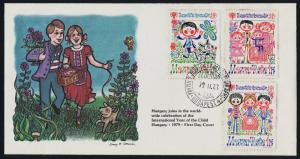 Hungary 2566-8 on Children & Dog Cachet FDC - IYC, Child at Play, Butterfly