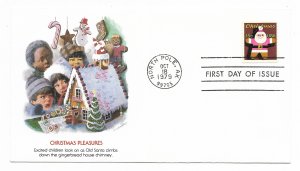 US 1800 15c Christmas Santa Claus on FDC Fleetwood Cachet Unaddressed ECV $10.00