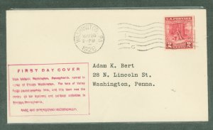 United States #645 On Cover  (First Day Cover)