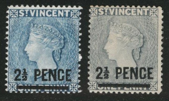 St Vincent Scott 56a, 56b lovely MH* color varieties CV$51