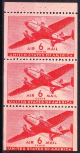MOstamps - US Scott #C25a Mint OG NH Airmail Booklet Pane - Lot # HS-E429