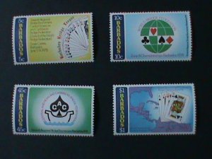 ​BARBADOS-1978- SC#475-8  7TH REGIONAL BRIDGE TOURNAMENT-MNH-VERY FINE -RARE