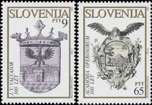 Slovenia 1993 MNH Stamps Scott 181-182 Coats of Arms Science Nature History