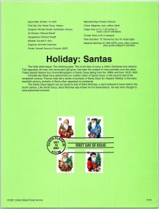 USPS SOUVENIR PAGE HOLIDAY: SANTAS 2001