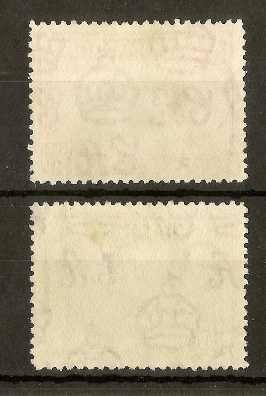 Dominica 1938 2/6d & 5/- Used Cat£18