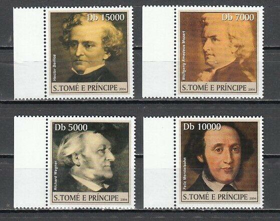 St. Thomas, 2004 issue. Classical Composers on 4 values. ^