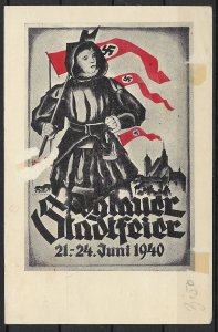 Bohemia & Moravia: 1940 Propaganda Card Iglau with Special Cancellation
