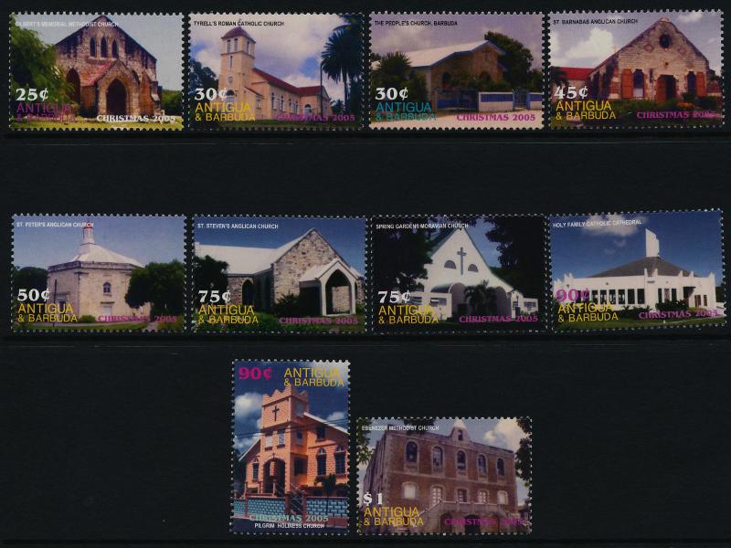 Antigua 2842-53 MNH Christmas, Churches, Architecture