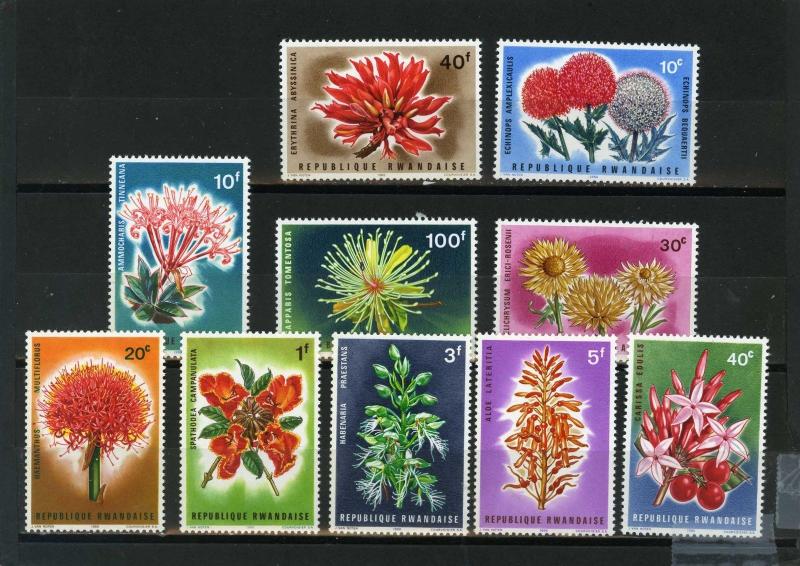 RWANDA 1966 Sc#151-160  FLORA FLOWERS SET OF 10 STAMPS MNH